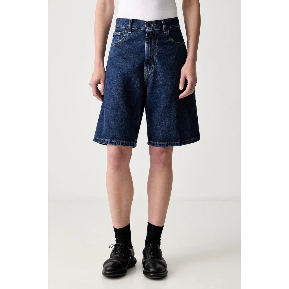 Ganni Womens Denim Bermuda Shorts 29‎ Blue High Rise Longline Scandi Style Gorp